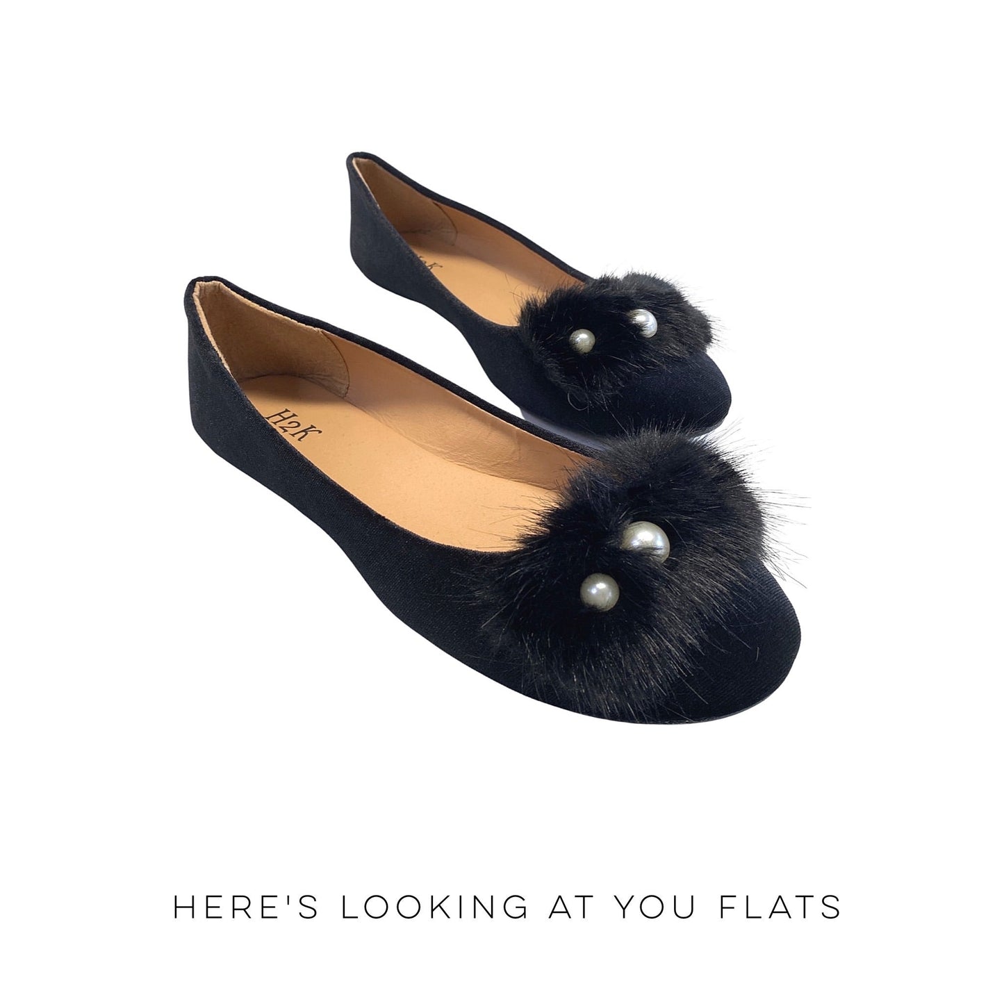 Here's Looking at You Flats in Black