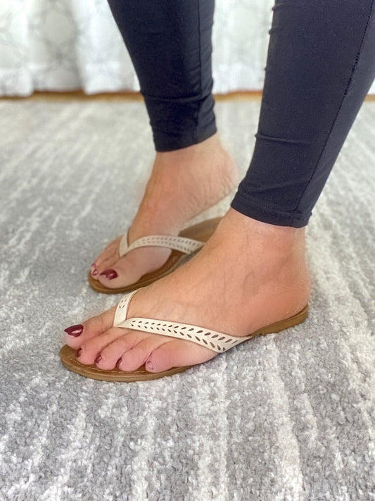 Nothing But Neutral Laser Cut Sandals