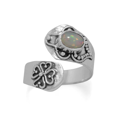 Oxidized Ethiopian Opal Wrap Ring Item