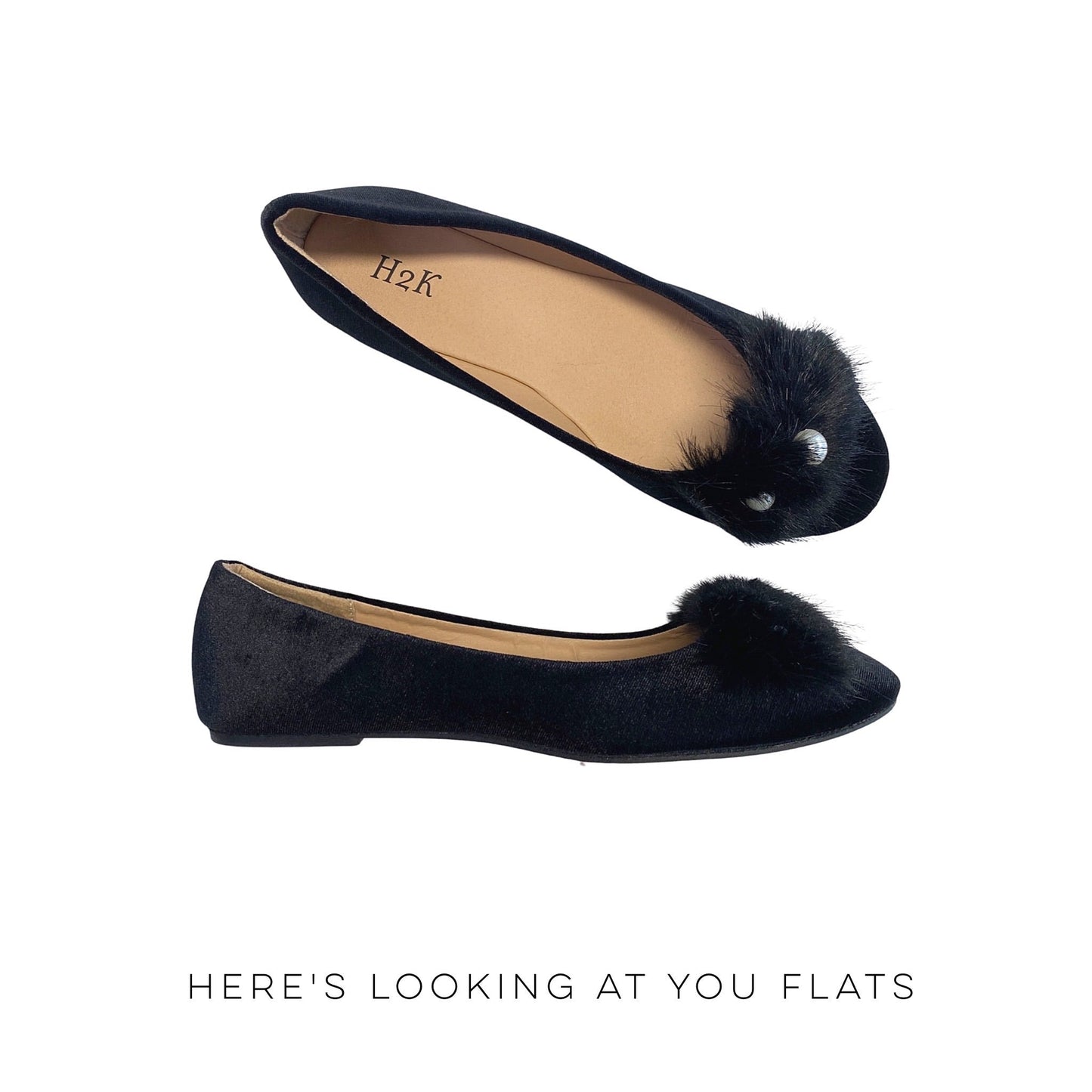 Here's Looking at You Flats in Black