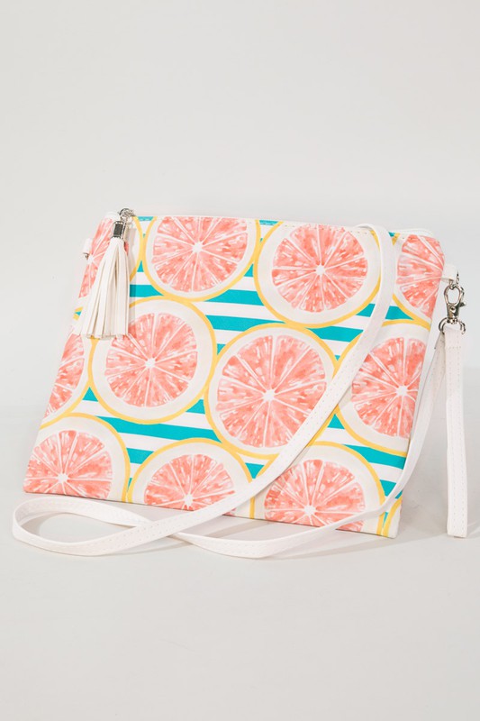 Grapefruit Fun Cross Body Clutch