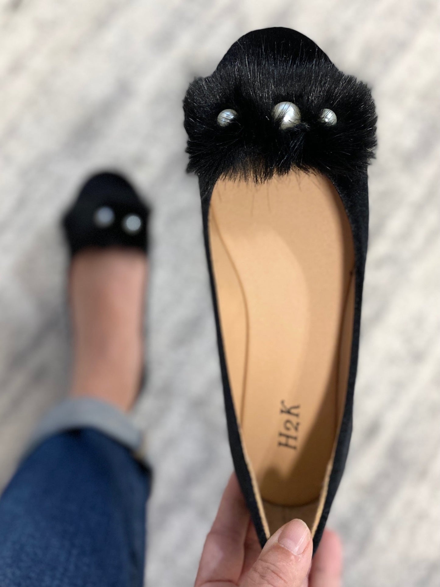 Here's Looking at You Flats in Black