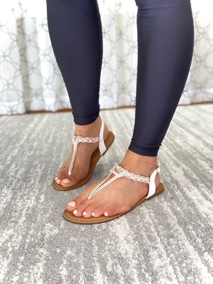 Poised with Confidence Sandals in White