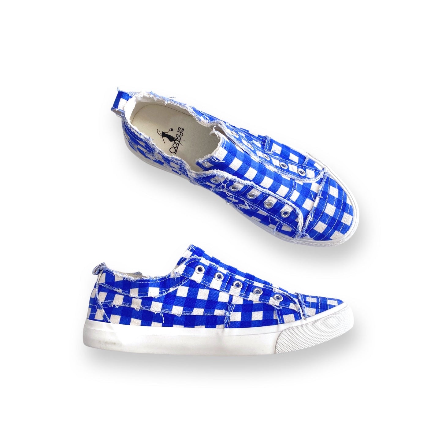 My Blue Gingham Babalu Shoes