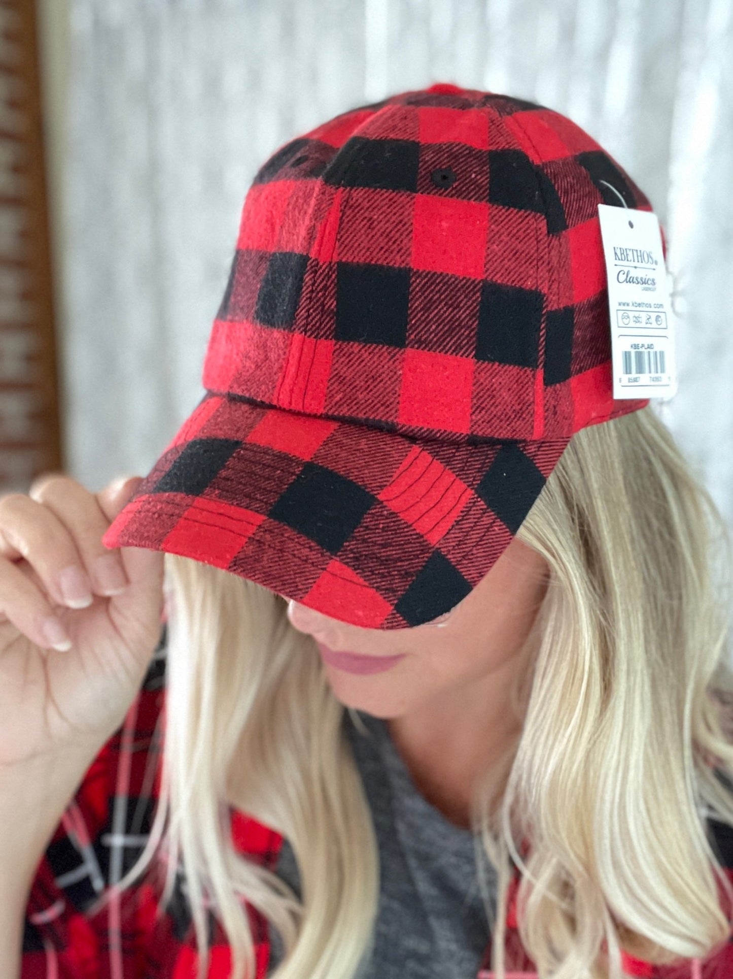 The Perfect Buffalo Plaid Hat in Red