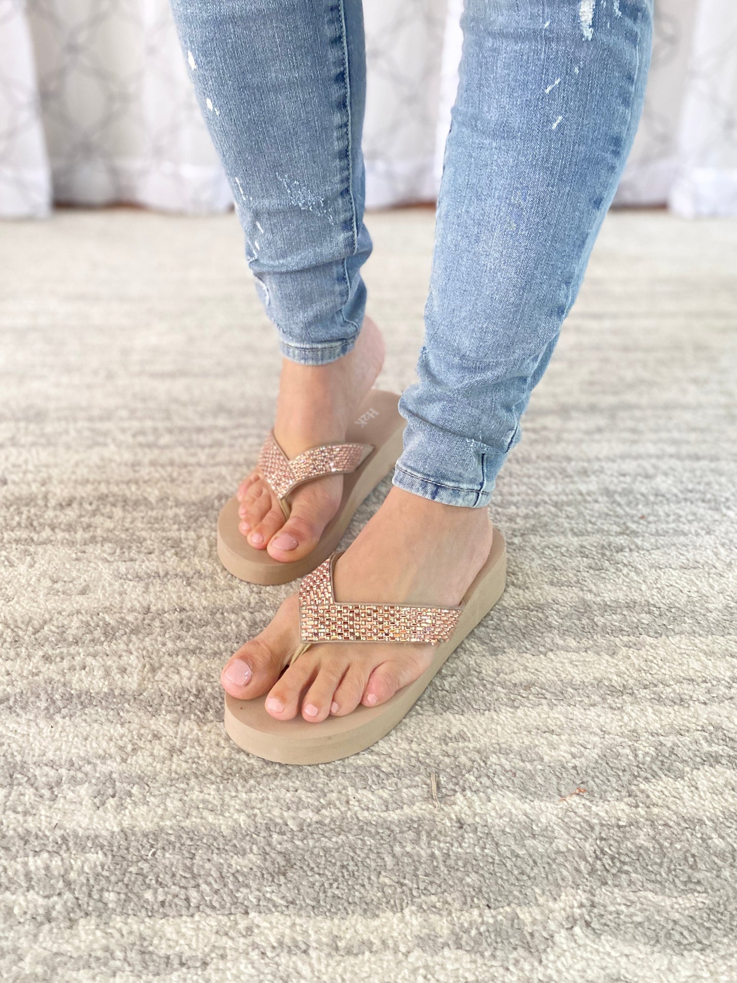 Around the Clock Sandals in Rose Gold