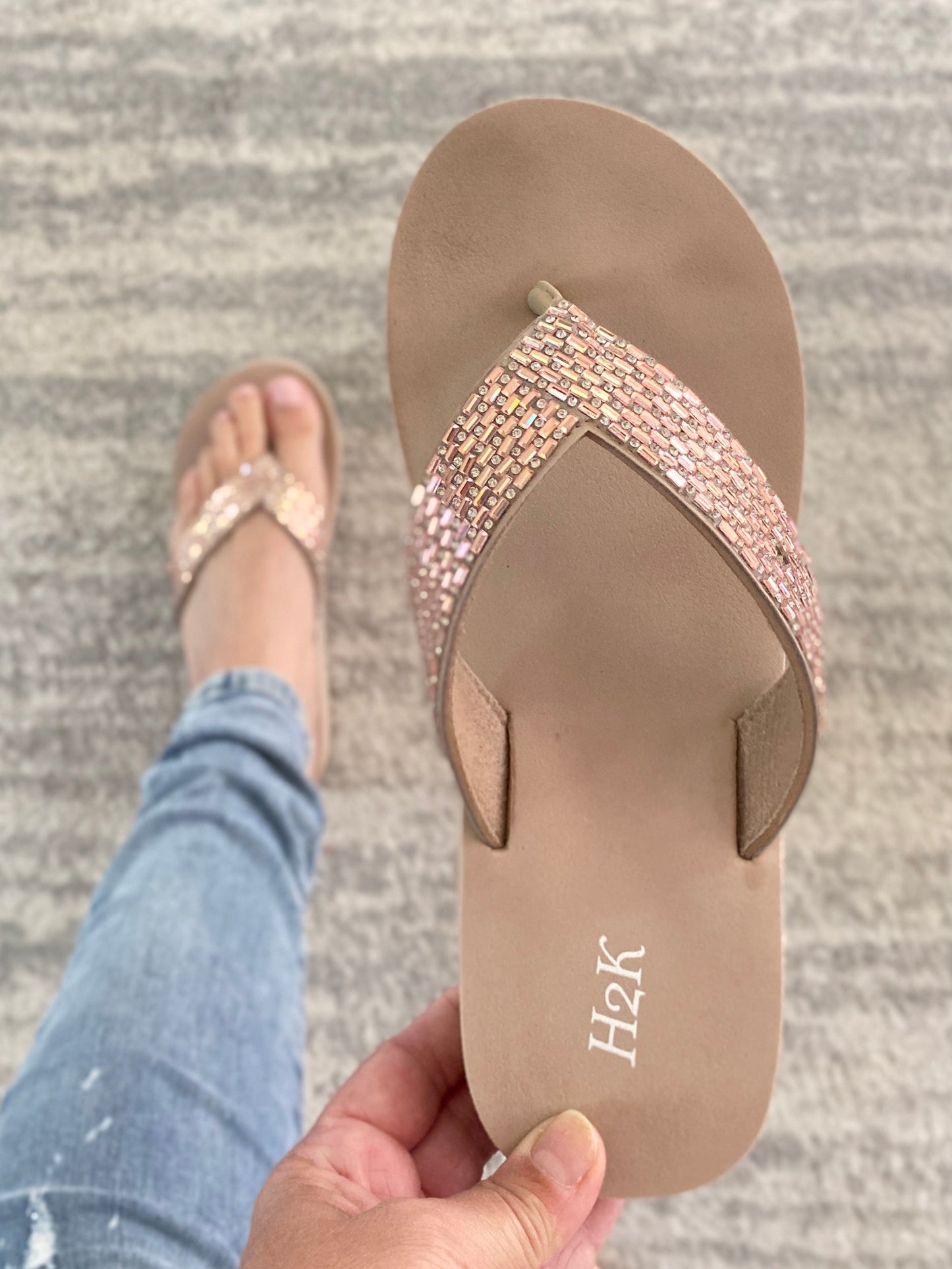 Around the Clock Sandals in Rose Gold