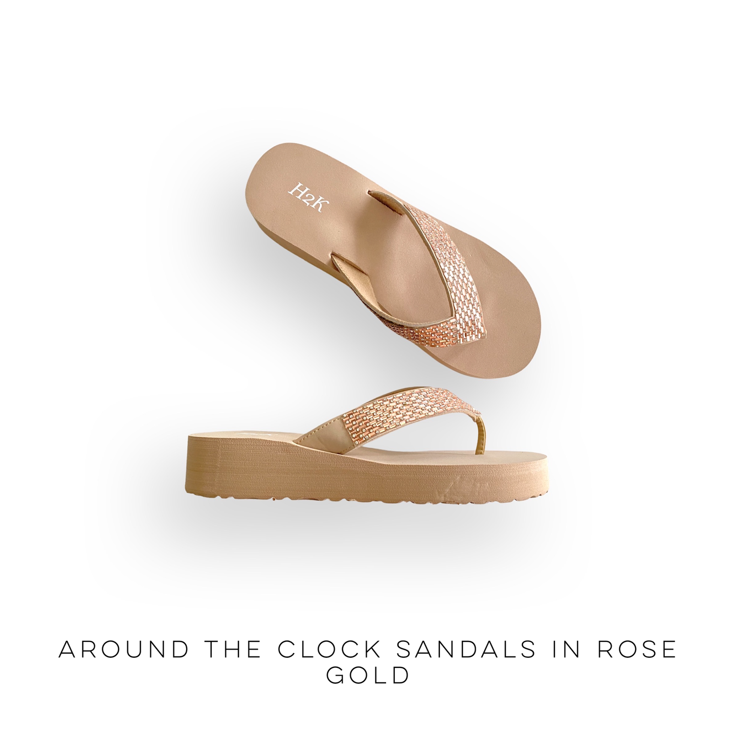 Around the Clock Sandals in Rose Gold