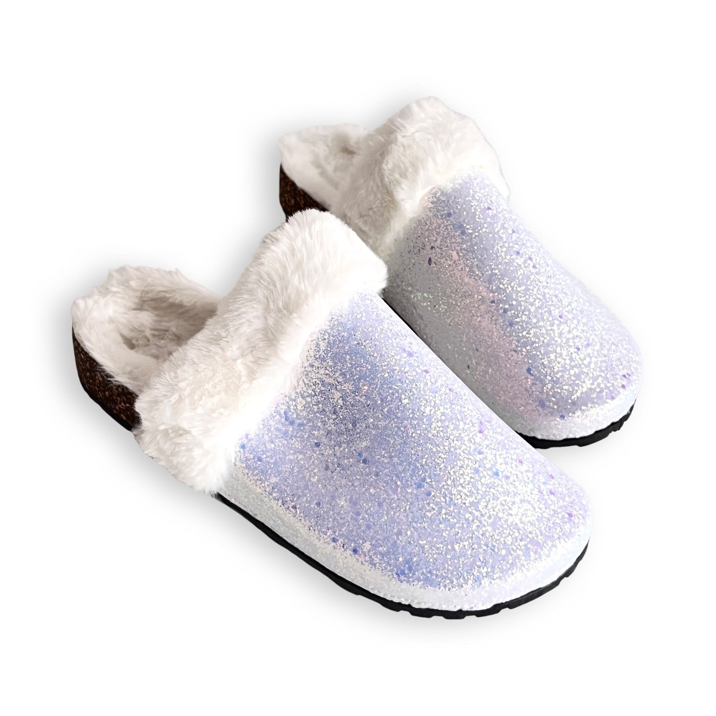 Sparkle & Shine Slides in White