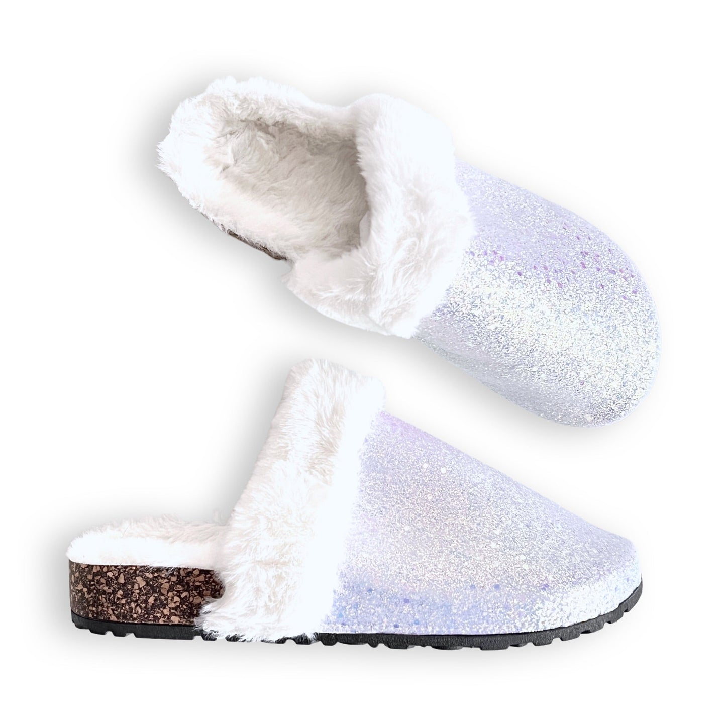 Sparkle & Shine Slides in White