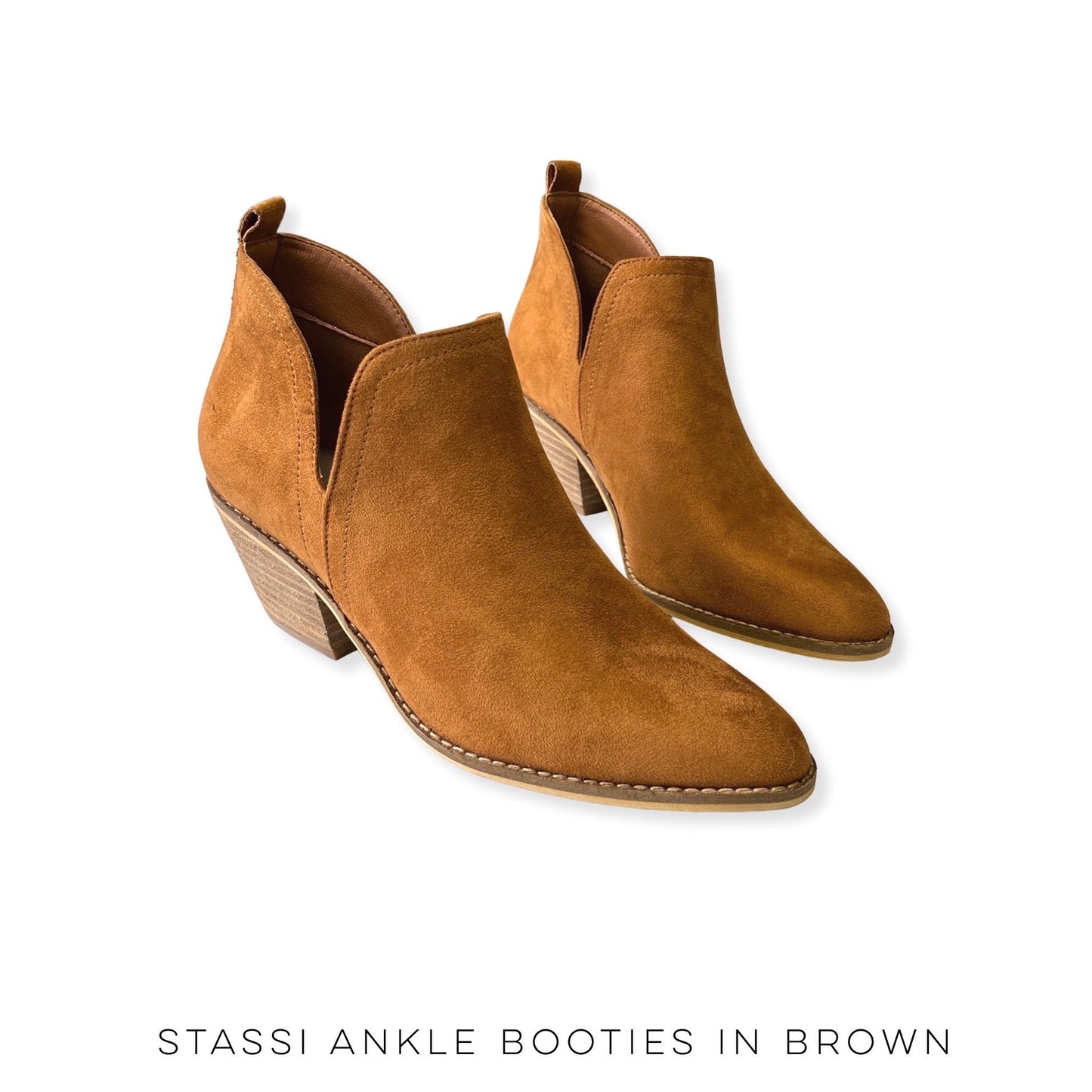 Stassi Ankle Booties in Brown