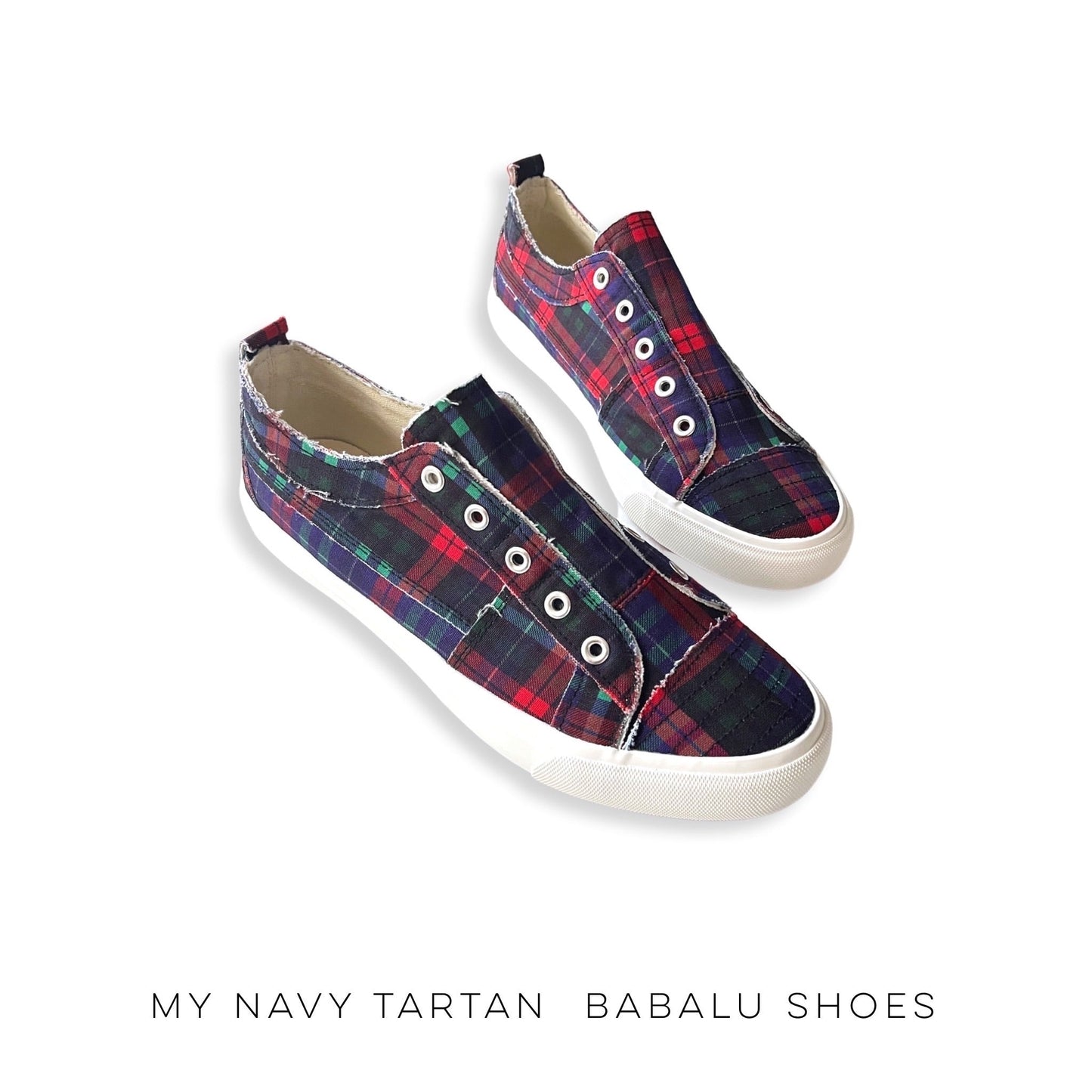 My Navy Tartan Babalu Shoes