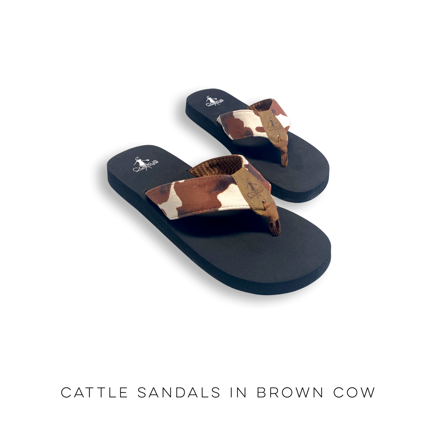 Cattle Sandals in Brown Cow
