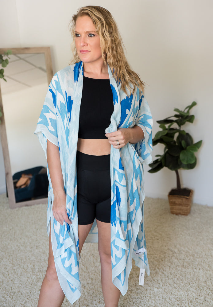 A Cool Blue Breeze Kimono