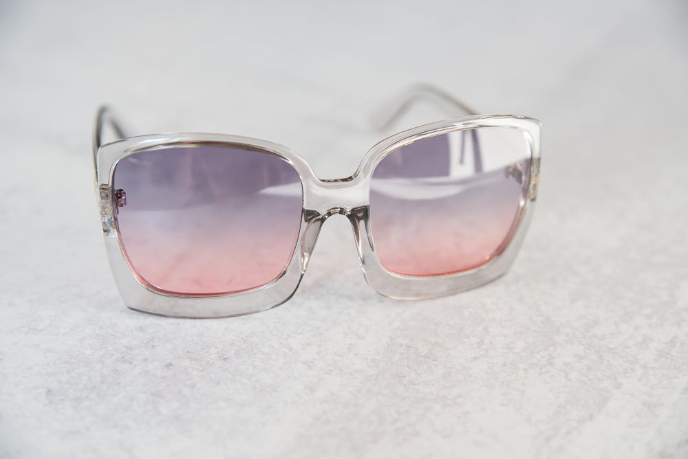 The Megan Sunglasses in Pink & Gray