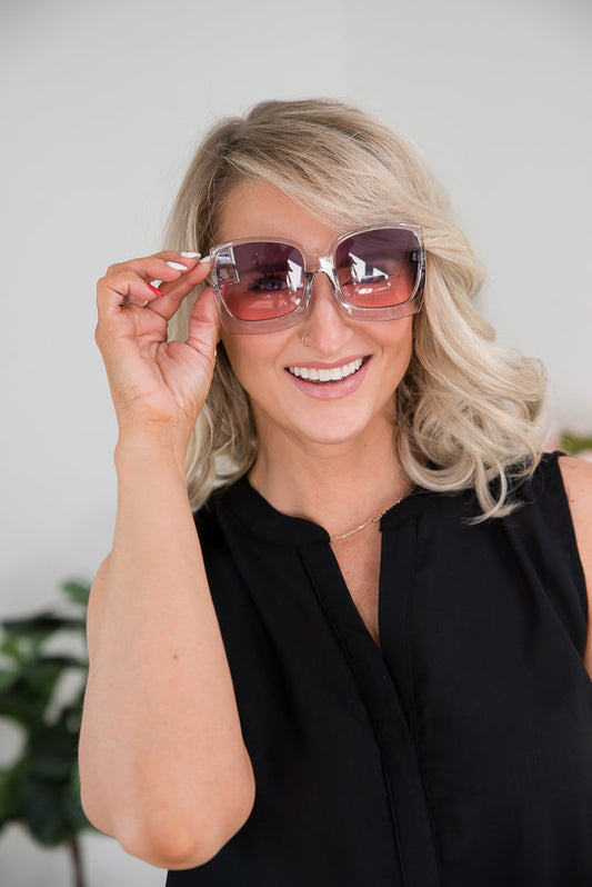 The Megan Sunglasses in Pink & Gray