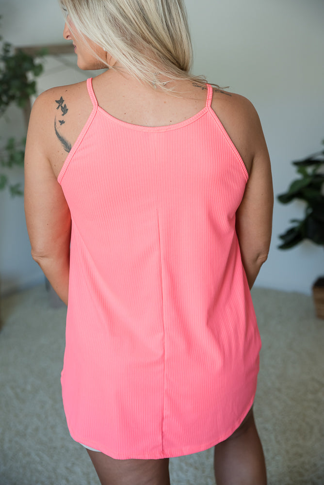 Rock & Roll Sleeveless Top in Coral