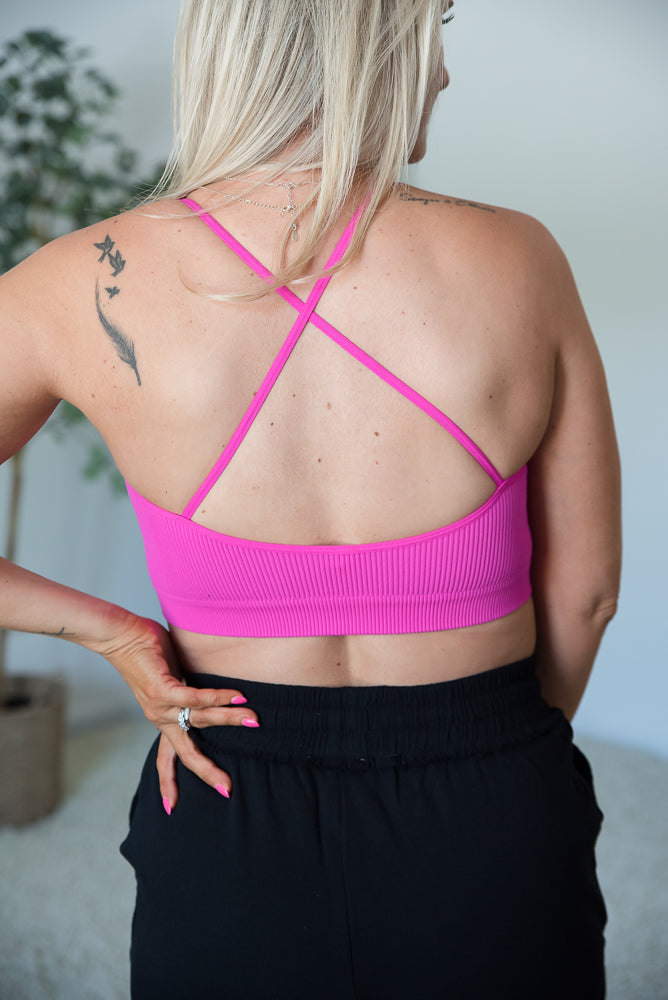 On My Way Cropped Cami in Hot Pink