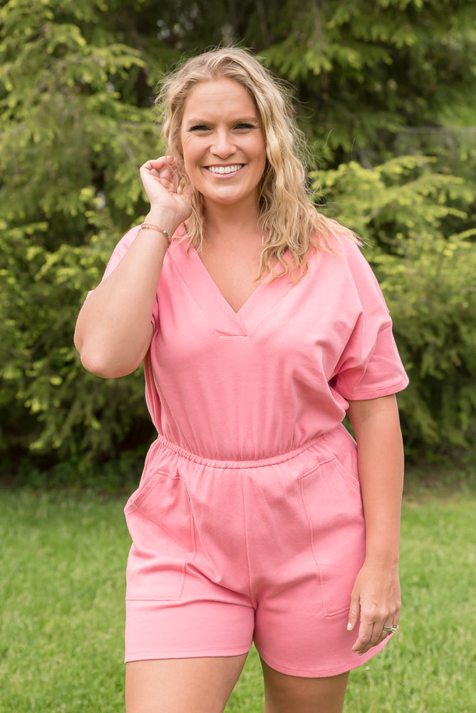 All Dolled Up Romper in Desert Rose