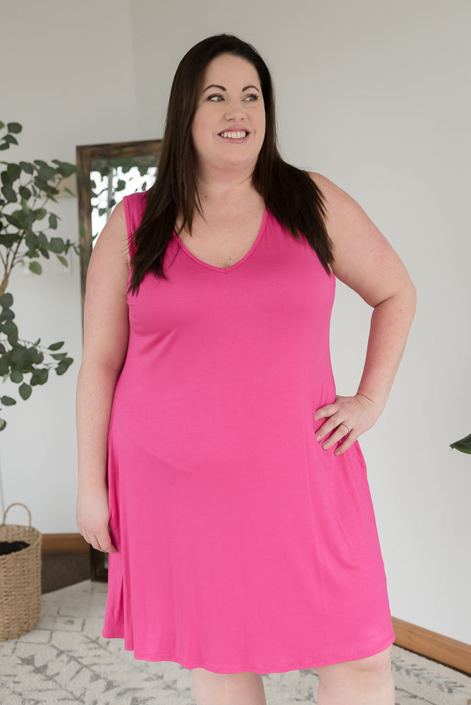 Reveal the Truth Dress in Fuchsia