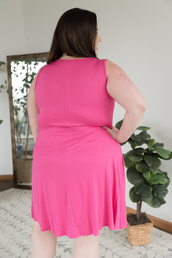 Reveal the Truth Dress in Fuchsia