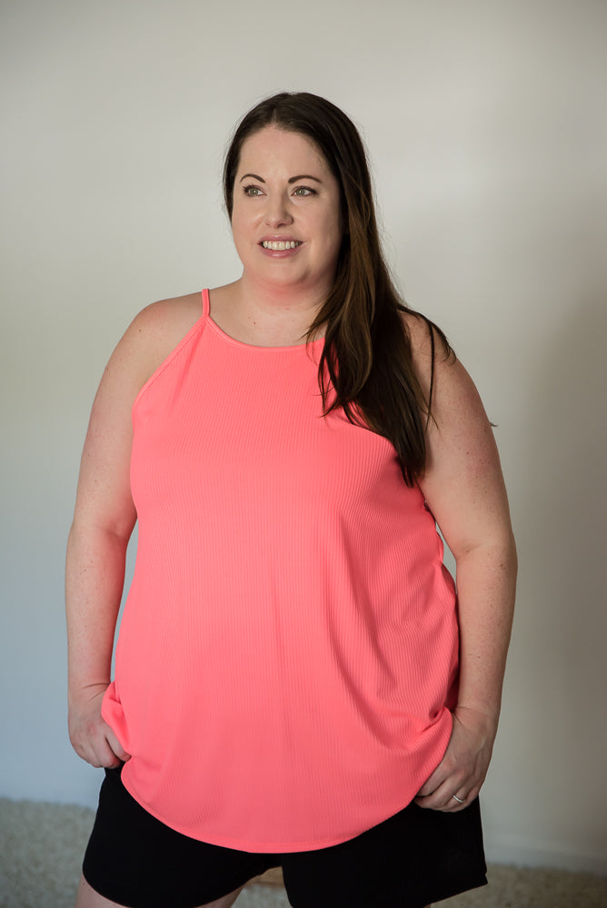 Rock & Roll Sleeveless Top in Coral