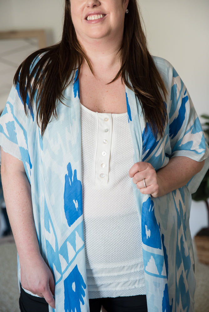 A Cool Blue Breeze Kimono