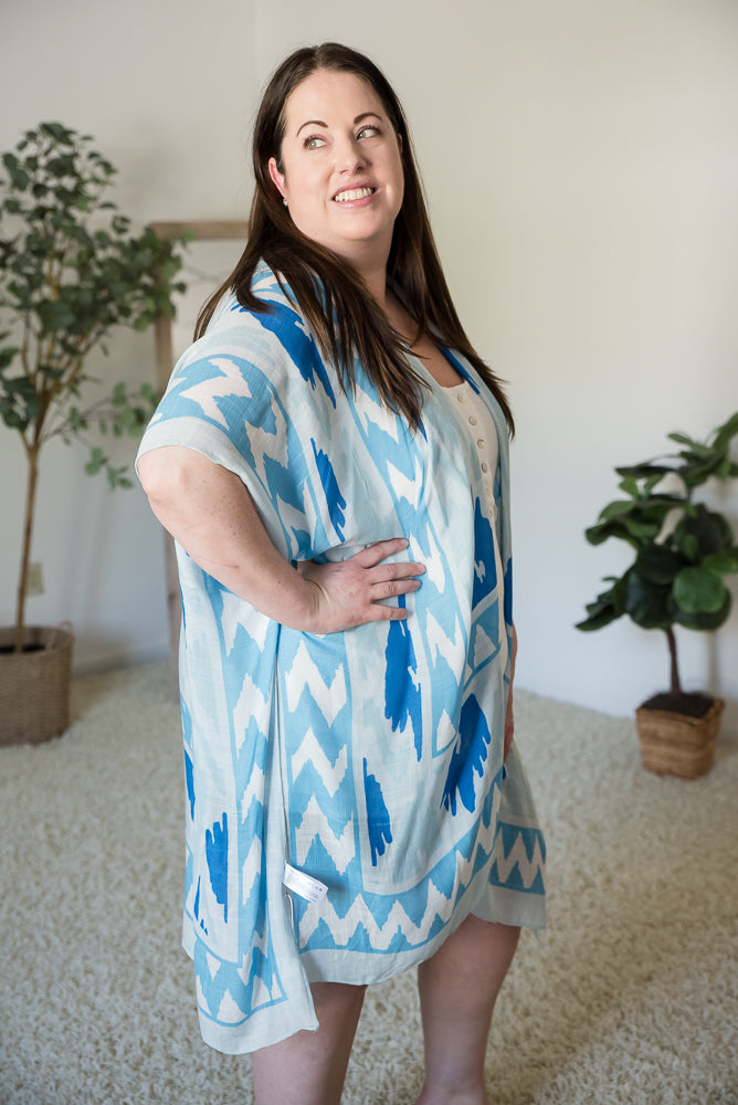 A Cool Blue Breeze Kimono