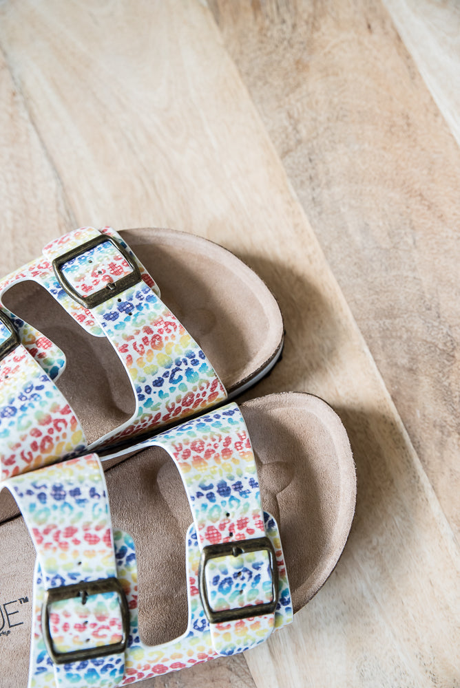 Beach Babe Sandals in Rainbow Leopard