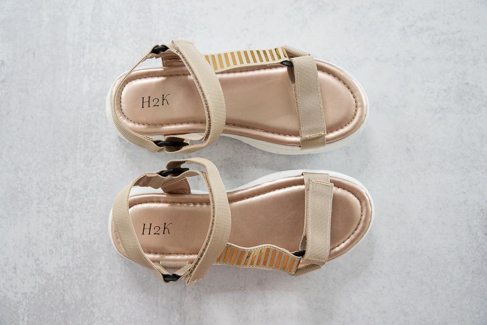 On The Move Sandals in Rose Gold