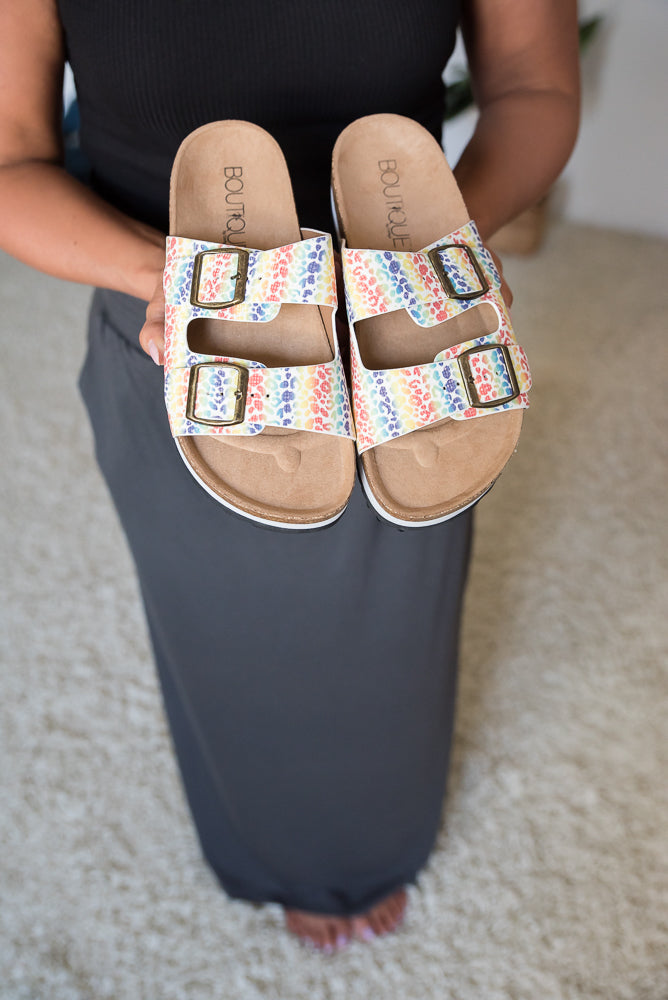 Beach Babe Sandals in Rainbow Leopard