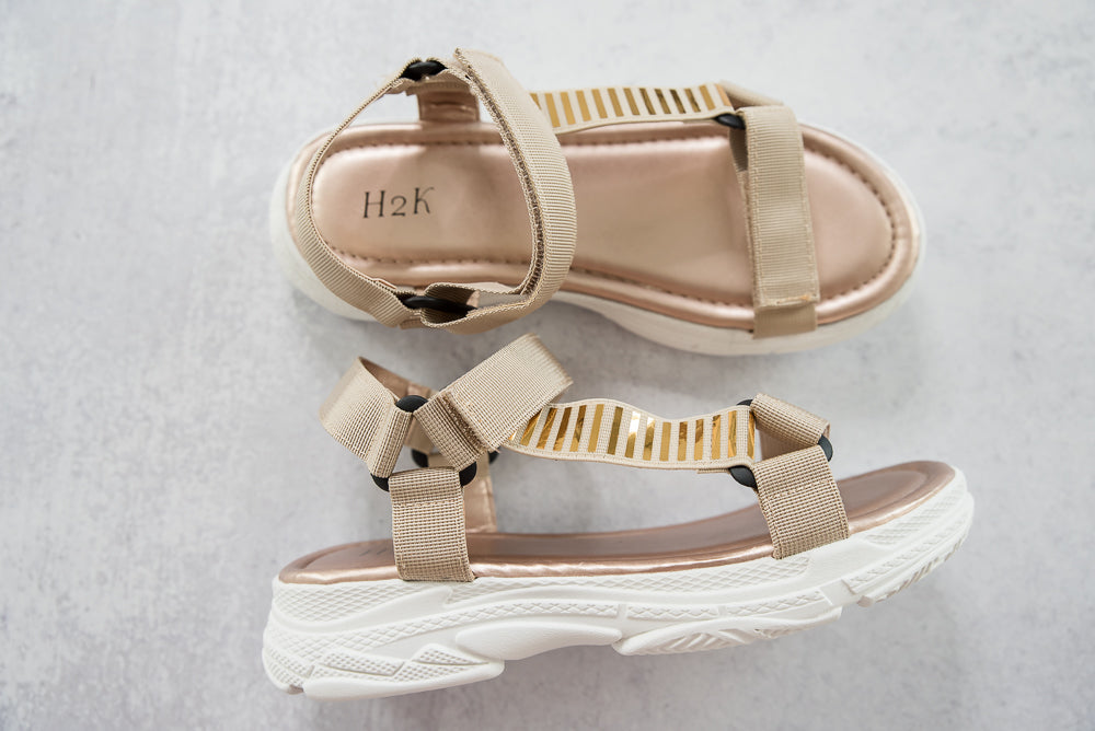 On The Move Sandals in Rose Gold