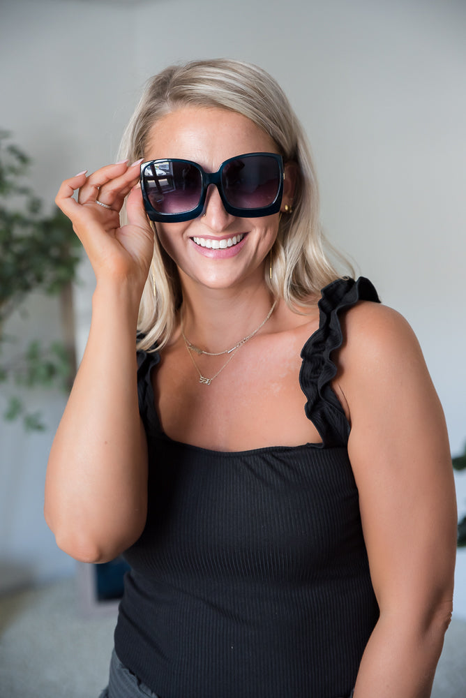 The Megan Sunglasses in Blue & Gray