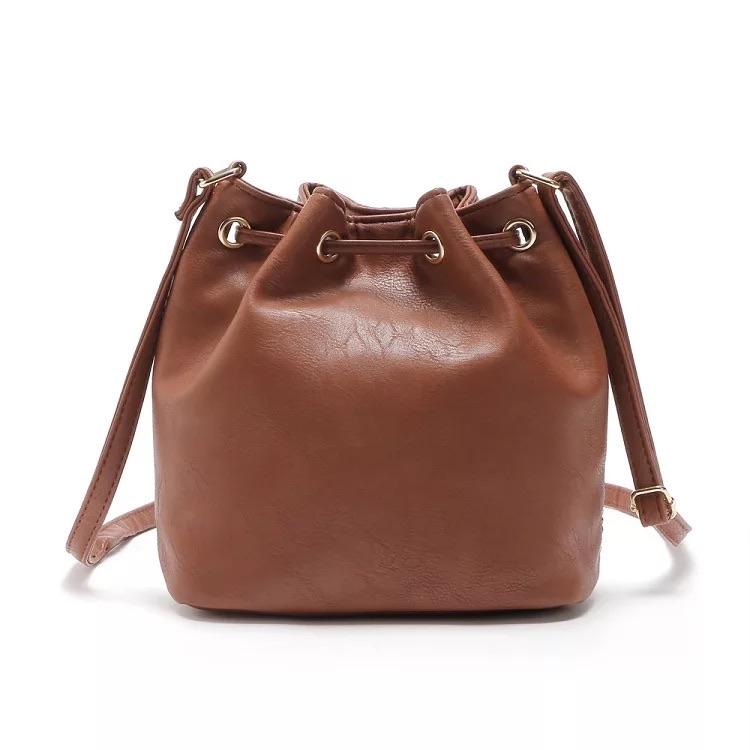 Vintage Bohemian Bucket Bag in Brown