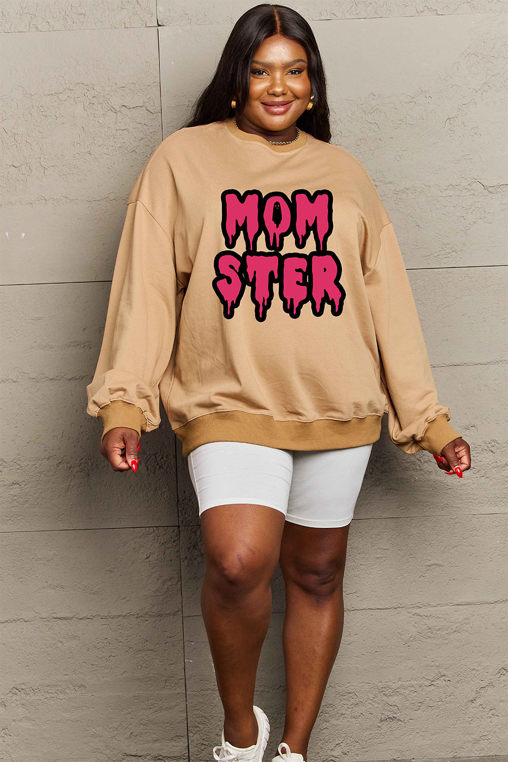 Simply Love Full Size MOM STER Graphic Sweatshirt