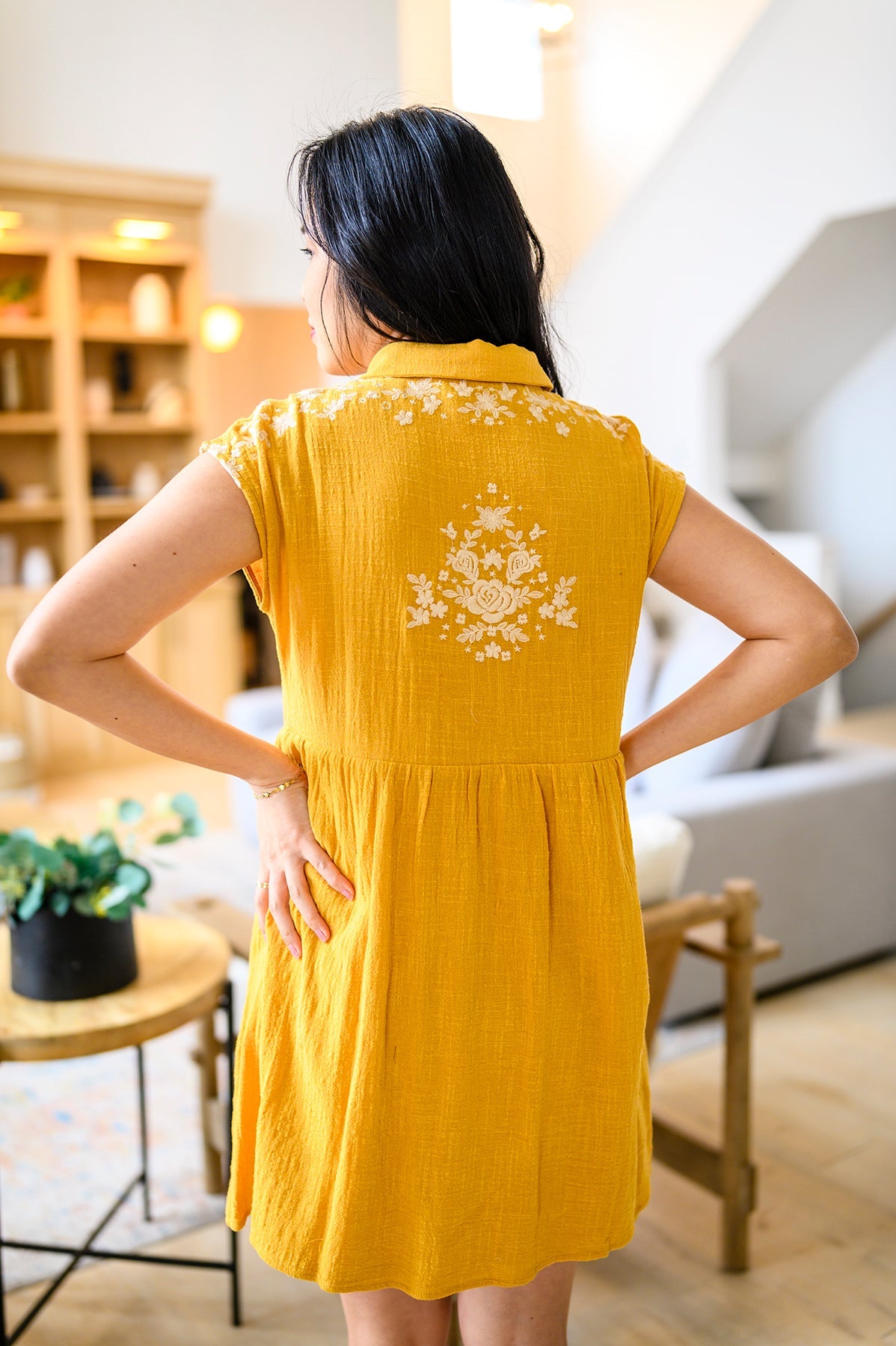 Marigold Embroidered Dress