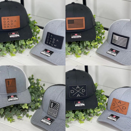 Vegan Leather Patch Hat in Assorted Prints