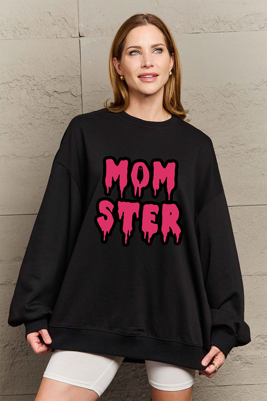 Simply Love Full Size MOM STER Graphic Sweatshirt