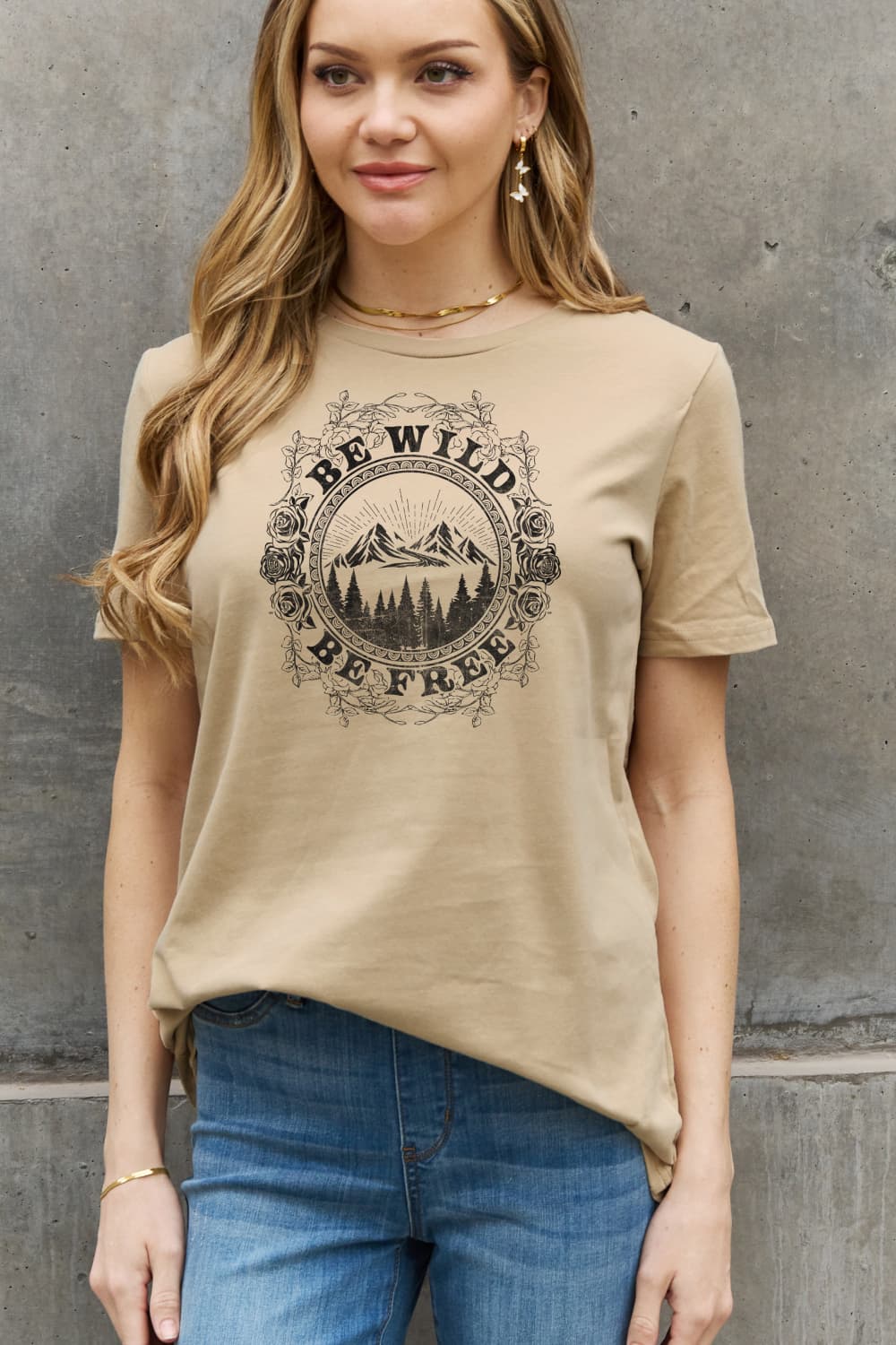 Simply Love Full Size BE WILD BE FREE Graphic Cotton T-Shirt