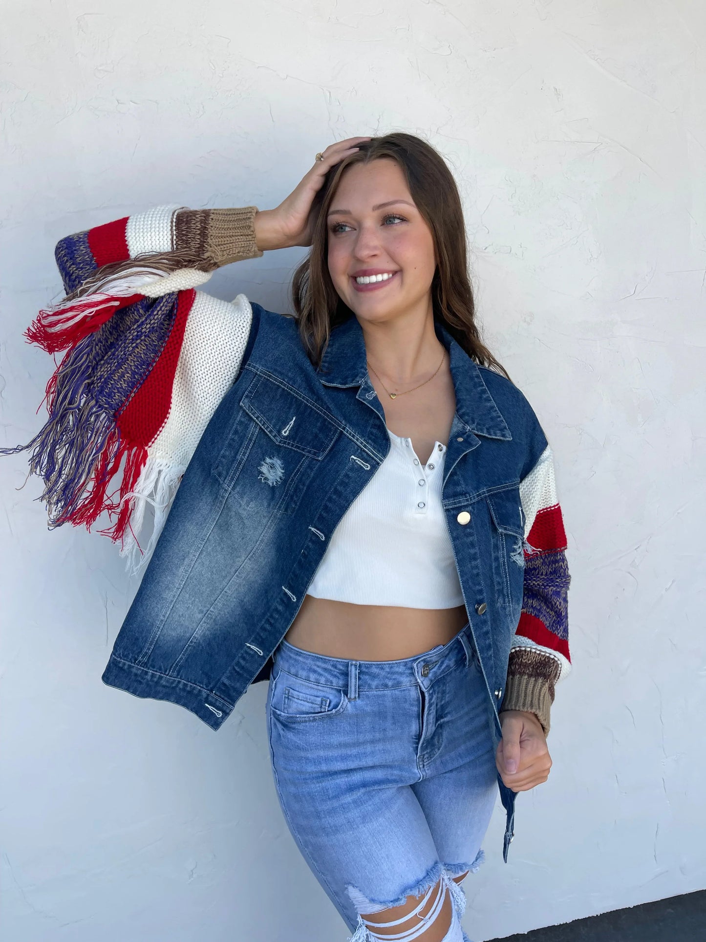 PREORDER: All American Fringe Denim Jacket